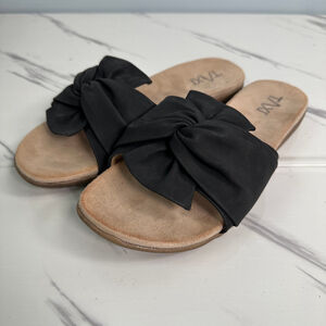 TAXI black Bow Slip On Resort Sandals 39‎